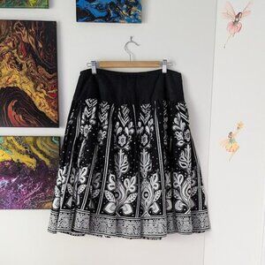 Coldwater Creek Black & White Midi Skirt